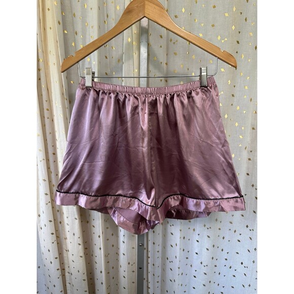 Unbranded Mauve Pink Button Down Pull On Shorts Satin Pajamas PJ Set XL - Picture 5 of 11